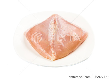 Fresh heart shaped skinless chicken breast meat 15977168