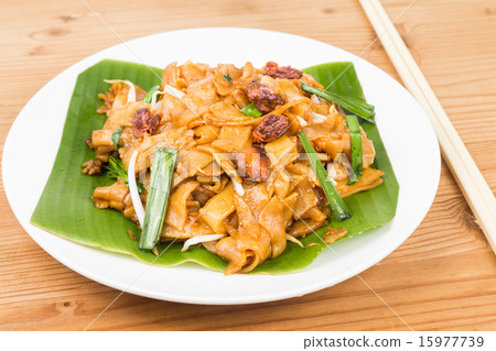 Simple  Chinese Char Kway Teow on banana leaf 15977739