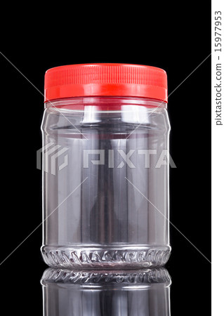 Translucent plastic PVC jar with red cover 15977953