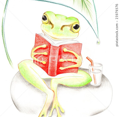 Frog under reading 15979376