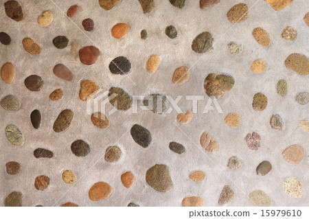 stone decorated in cement wall 15979610