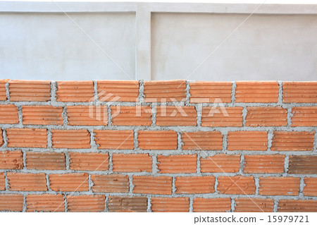 brick block in residential construction site brick block in residential construction site 15979721