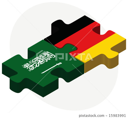 Saudi Arabia and Germany Flags in puzzle 15983991