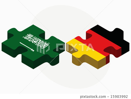 Saudi Arabia and Germany Flags in puzzle 15983992