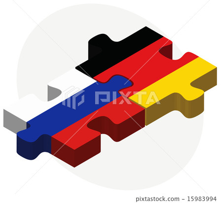 Russian Federation and Germany Flags in puzzle 15983994
