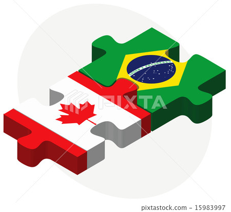 Canada and Brazil Flags in puzzle 15983997