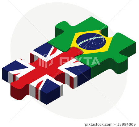 United Kingdom and Brazil Flags in puzzle United Kingdom and Brazil Flags in puzzle 15984009