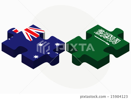 Australia and Saudi Arabia Flags in puzzle Australia and Saudi Arabia Flags in puzzle 15984123