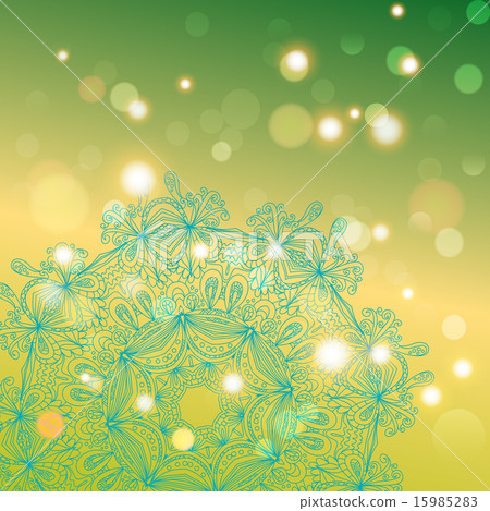 Circle mandala lace hand-drawn ornament vector 15985283