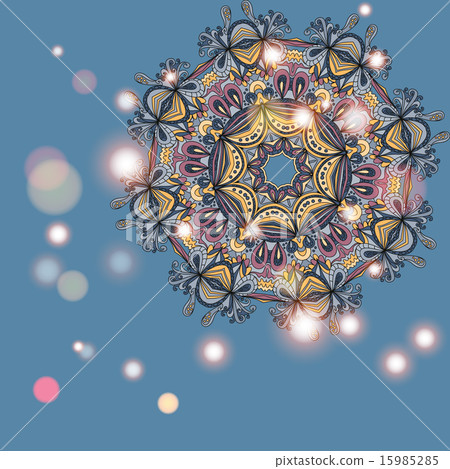 Circle mandala lace hand-drawn ornament vector - Stock Illustration ...