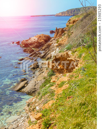 Mediterranean coast of island . Favignana, Sicily Mediterranean coast of island . Favignana, Sicily 15985293