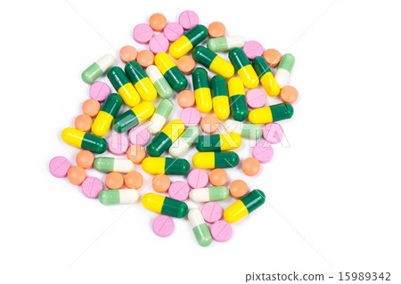 Isolated colorful medicine Isolated colorful medicine 15989342