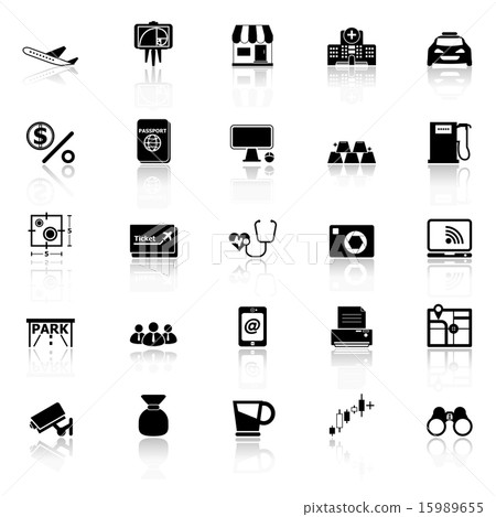 Application icons with reflect on white background Application icons with reflect on white background 15989655