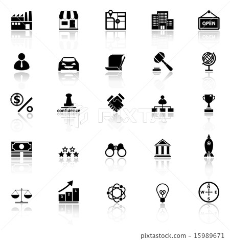 Franchise icons with reflect on white background Franchise icons with reflect on white background 15989671