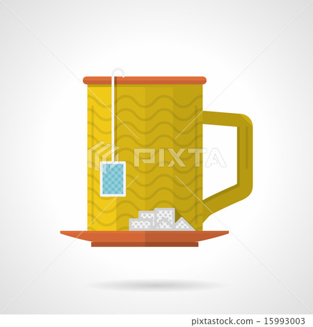 Yellow tea cup flat color vector icon-插圖素材 [15993003] - PIXTA圖庫