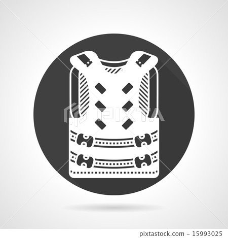 Protective vest black round vector icon Protective vest black round vector icon 15993025