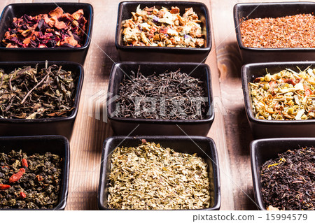 Various of tea in a box 15994579