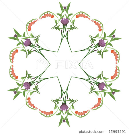 Illustration with flowers and leaves   15995291