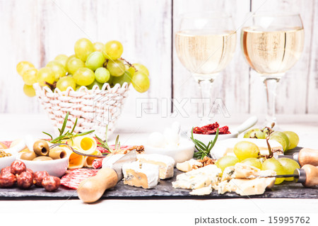 Cheese and salami plate 15995762
