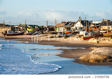 Punta del Diablo Beach, popular tourist site  15999706