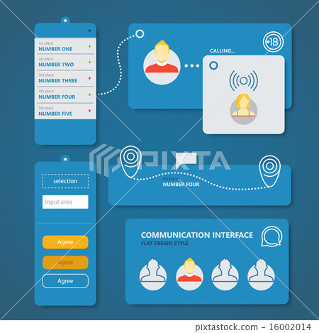 Different flat design interface elements - Stock Illustration [16002014 ...