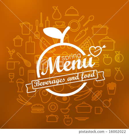 Spring menu label design. Vector lineart concept Spring menu label design. Vector lineart concept 16002022