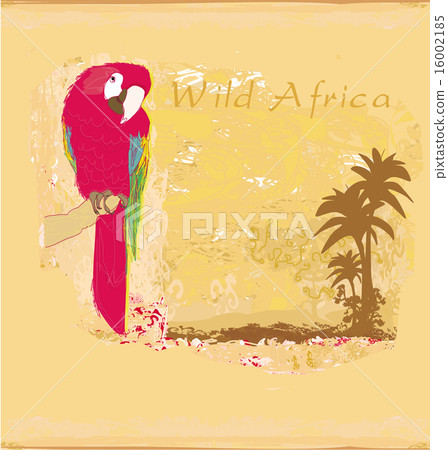Colourful parrot bird sitting on the perch Colourful parrot bird sitting on the perch 16002185