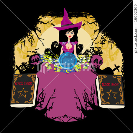 witch with crystal ball witch with crystal ball 16002369