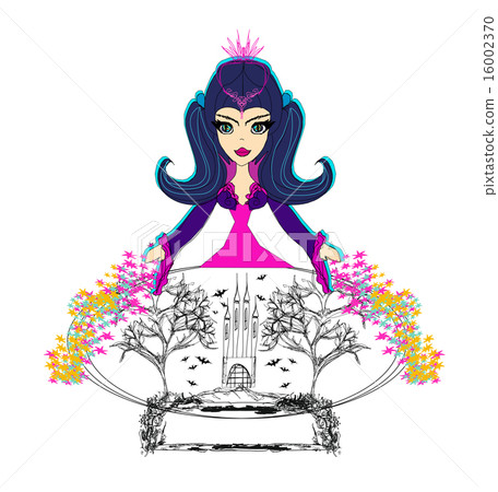 Young beautiful witch with crystal ball. 16002370