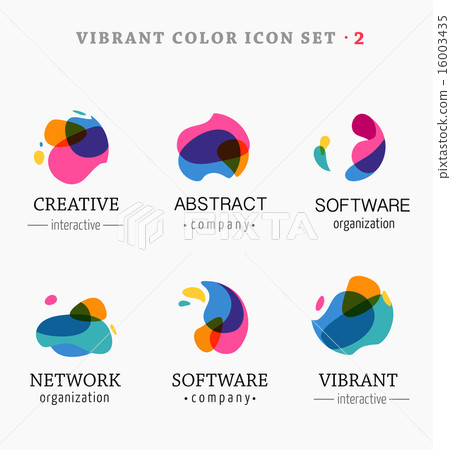 Set of trendy abstract, vibrant and colorful icons Set of trendy abstract, vibrant and colorful icons 16003435
