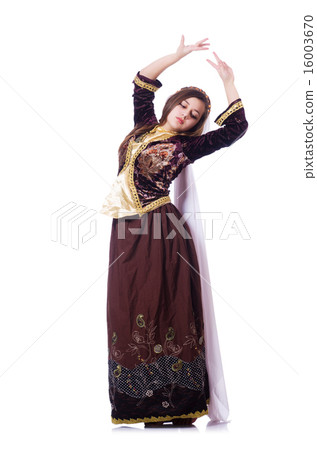 Young lady dancing traditional azeri dance 16003670