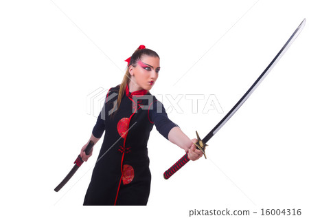 Woman in japanese martial art concept Woman in japanese martial art concept 16004316