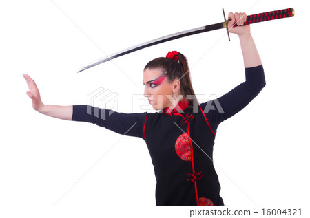 Woman in japanese martial art concept 16004321