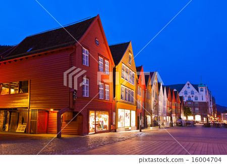 Famous Bryggen street in Bergen - Norway 16004704