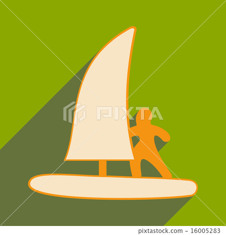 Flat with shadow icon and mobile applacation windsurfing 16005283