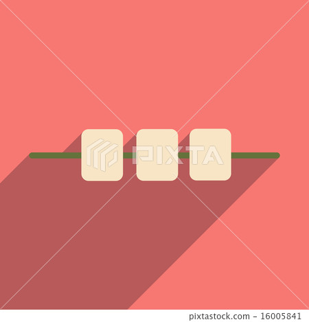Flat with shadow icon and mobile applacation grilled meat 16005841