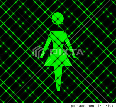 woman restroom. Flat modern web button and space f 16006194