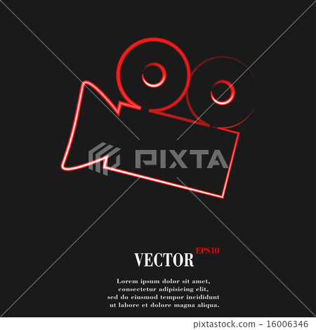 Video-camera. Flat modern web button and space for Video-camera. Flat modern web button and space for 16006346