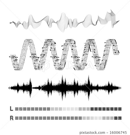 Vector sound waves set Vector sound waves set 16006745