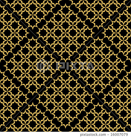Seamless black-golden pattern. Vector. 16007079