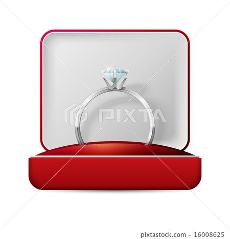 wedding rings in a gift box on white 16008625