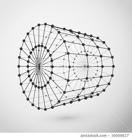 Wireframe cylinder polygonal element 16008627