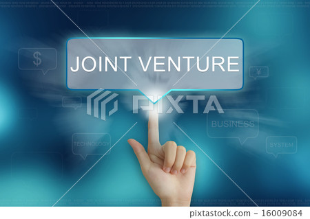 hand clicking on joint venture button 16009084
