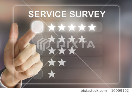 business hand pushing service survey business hand pushing service survey 16009102