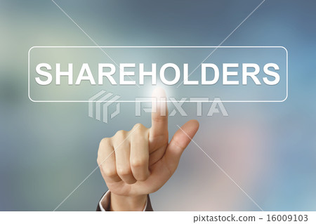 business hand clicking shareholders button business hand clicking shareholders button 16009103