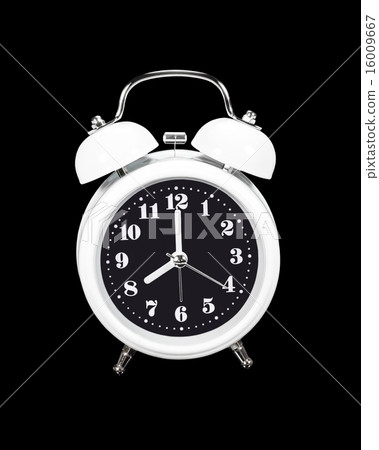 White alarm clock isolated on black White alarm clock isolated on black 16009667