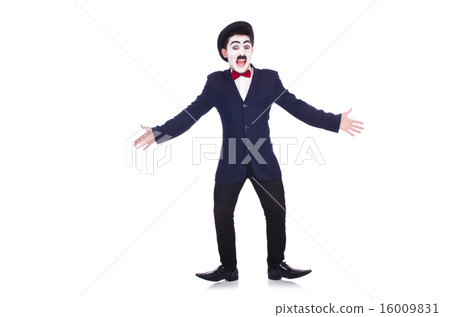 Personification of Charlie Chaplin on white Personification of Charlie Chaplin on white 16009831