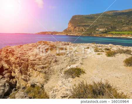 The Mediterranean coast of island . Favignana The Mediterranean coast of island . Favignana 16010964