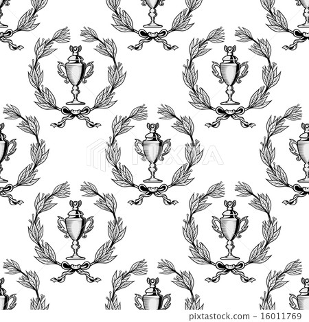 Seamless pattern with sport trophy cups 16011769