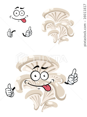 Cartoon funny oyster mushroom character 16011817